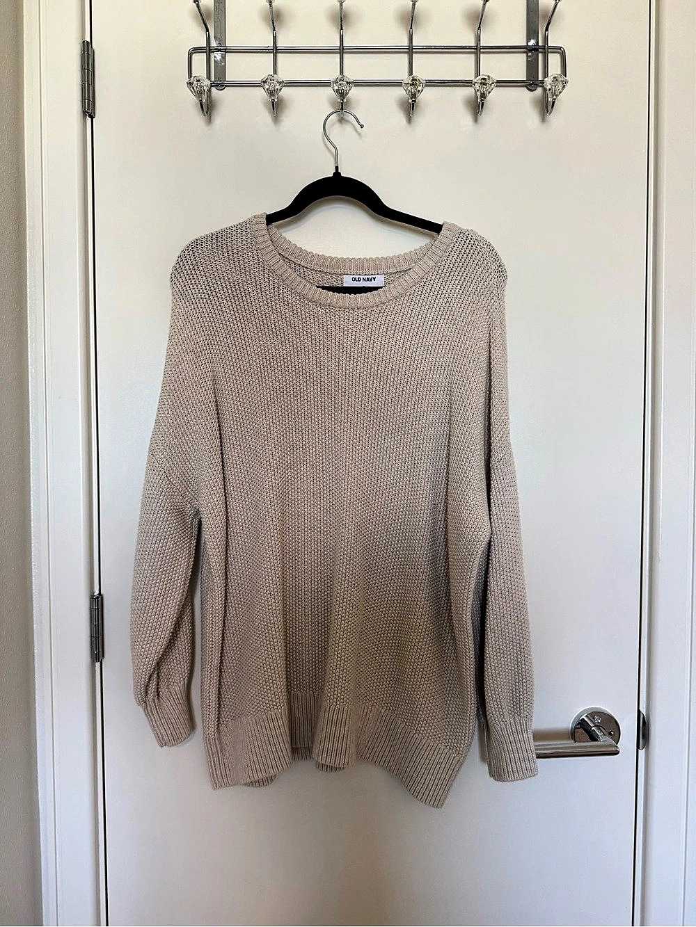 Old Navy Beige Knit Crewneck Sweater